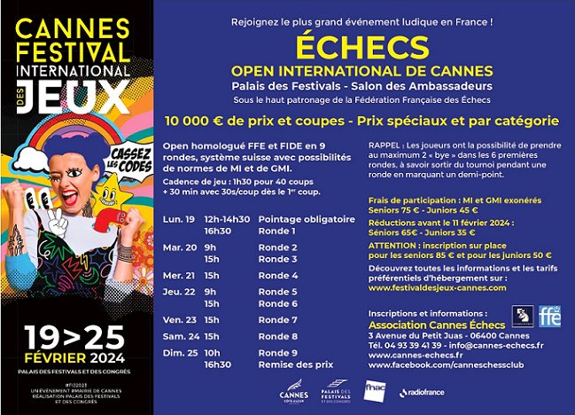 37ème Festival des Jeux Cannes – Liste des joueurs au 28 décembre